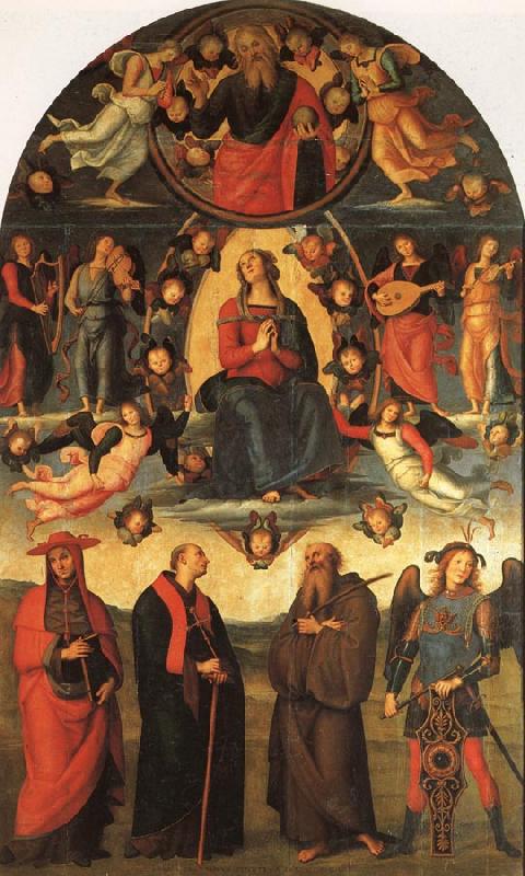 PERUGINO, Pietro The Assumption of the Virgin with Saints Sweden oil painting art